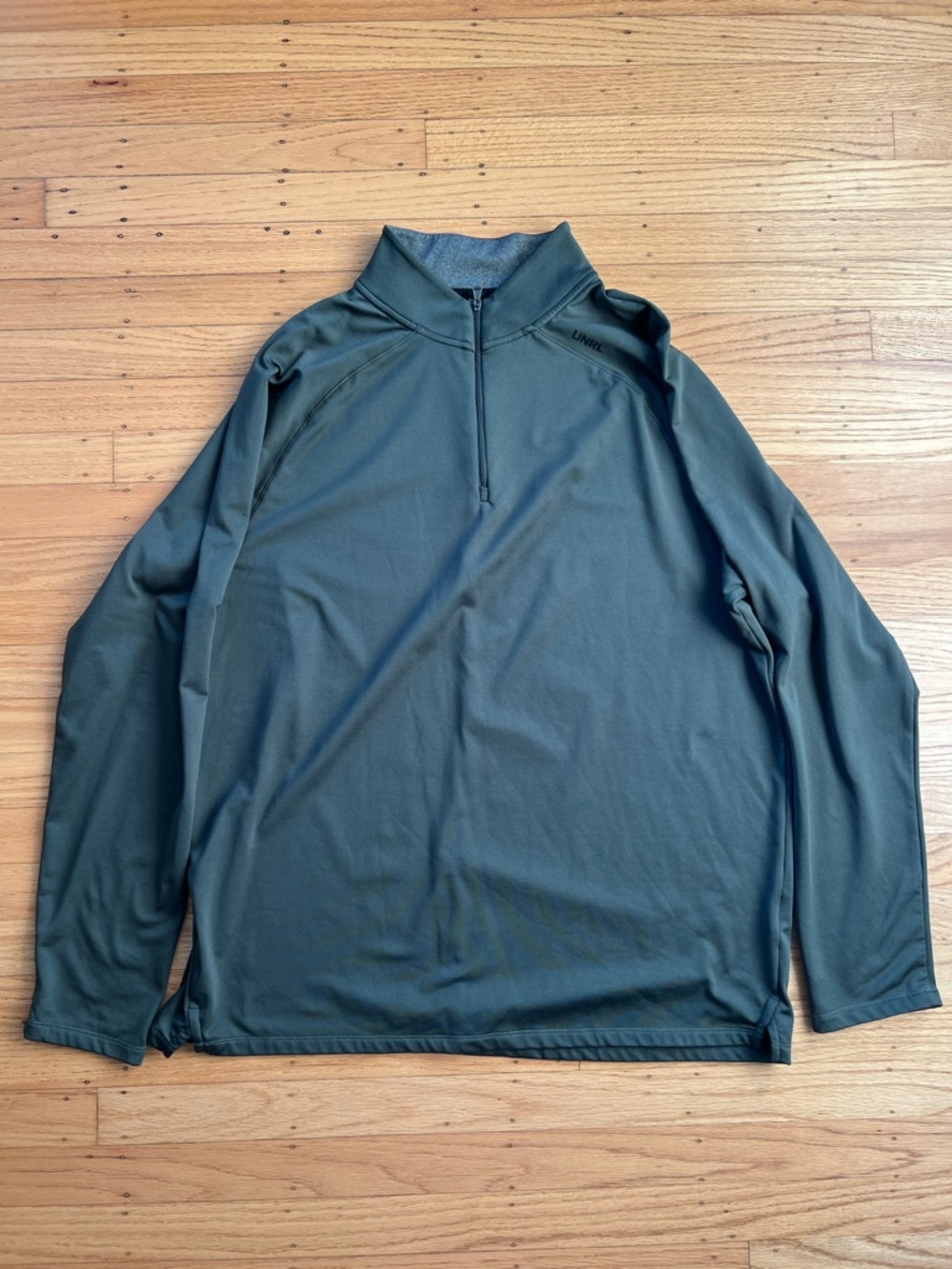 UNRL Shirt Mens XL Green 1/4 Zip Jacket Golf DWR Track Gym Run Training